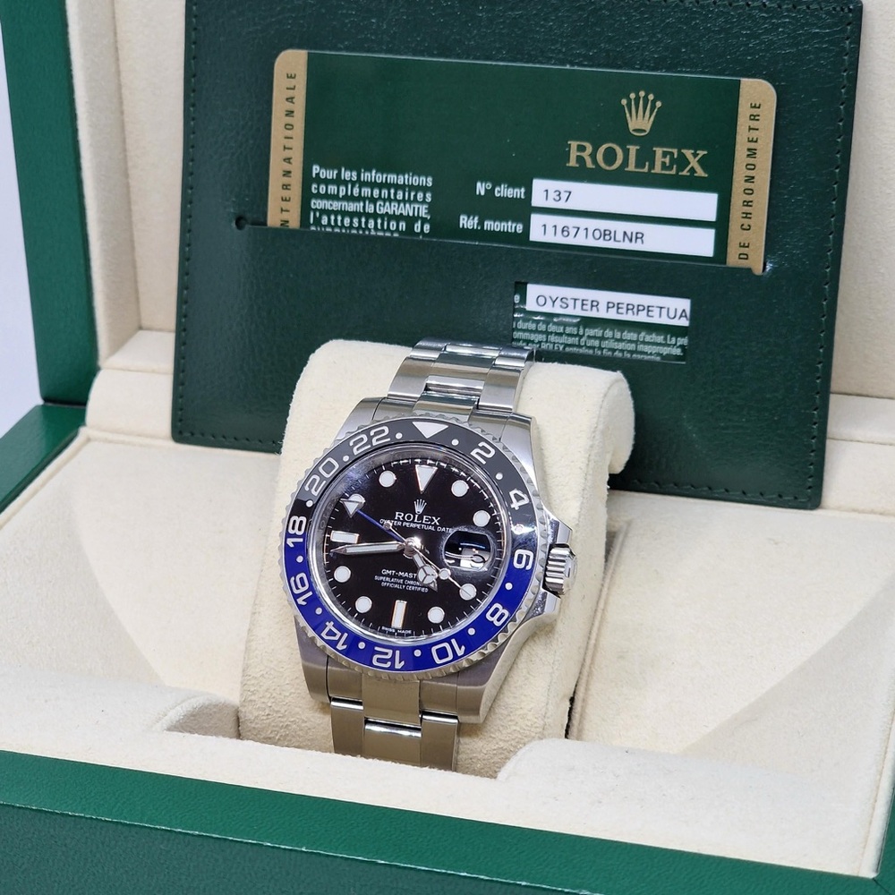 Rolex Silver and Blue GMT-Master II Watch